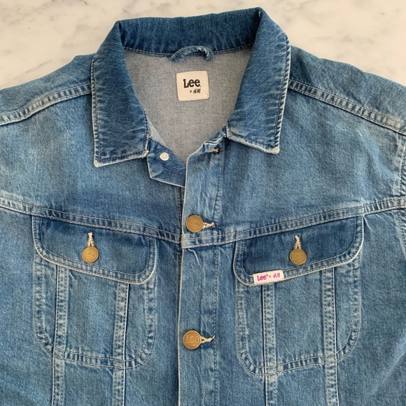 Lee x H&M denim jacket classic mid wash with slit pockets size M - Picture 4 of 13